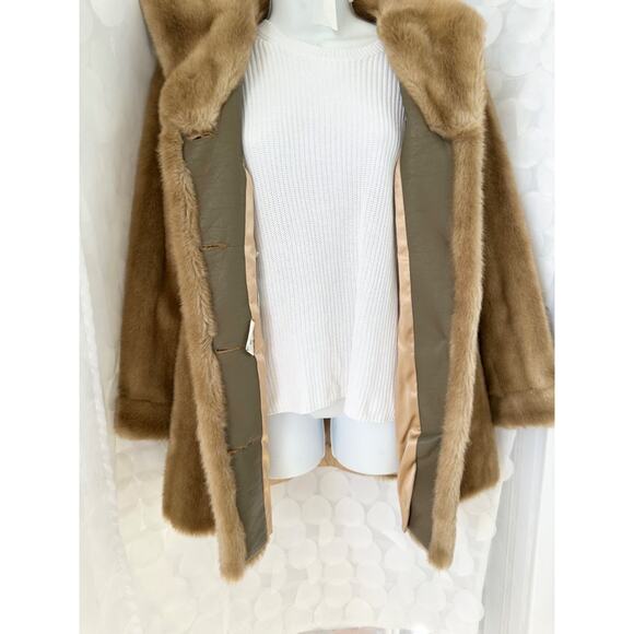Vintage 70's Womens Faux Fur Teddy Coat Bisque Beige Size Small EUC USA MADE - Picture 10 of 14